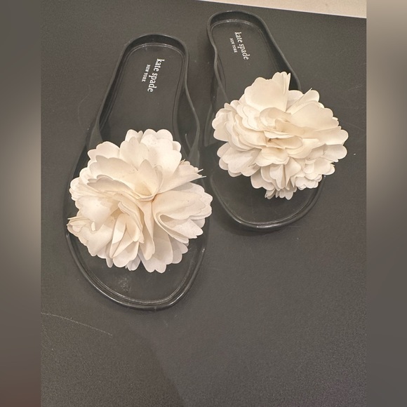 Women’s Kate Spade Jelly Thong with large fabric  flower Size 10B - Picture 3 of 7